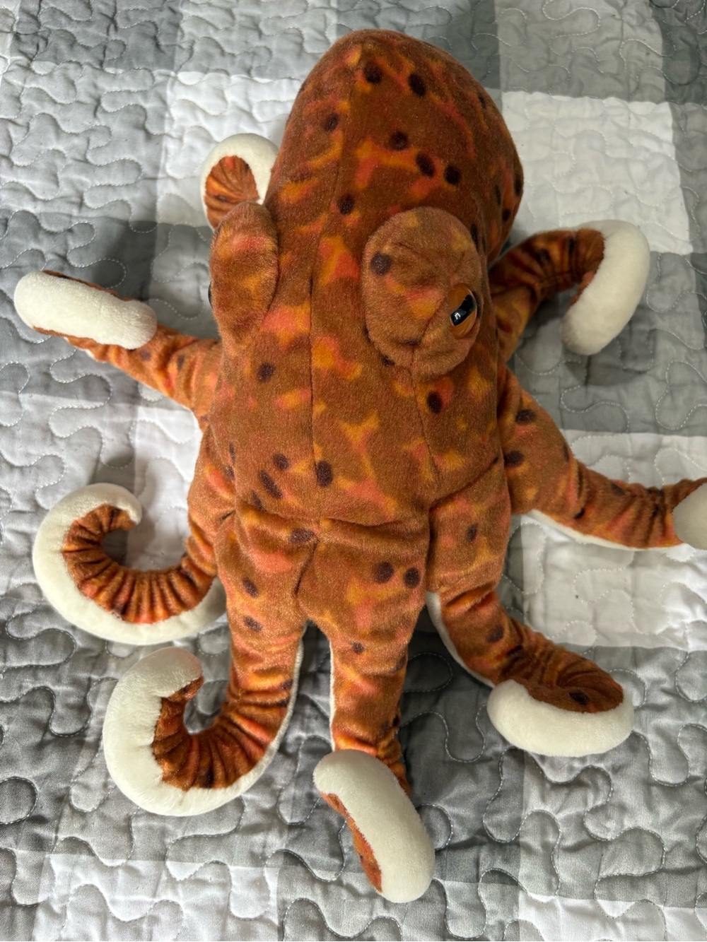 Plush Orange Octopus Stuffed Animal - Soft Cuddly Sea Creature